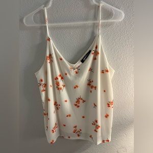 White Floral Tank Top